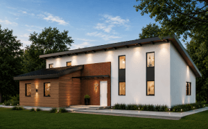 Modern one-story ADU exterior with wood accent siding, Pasadena CA